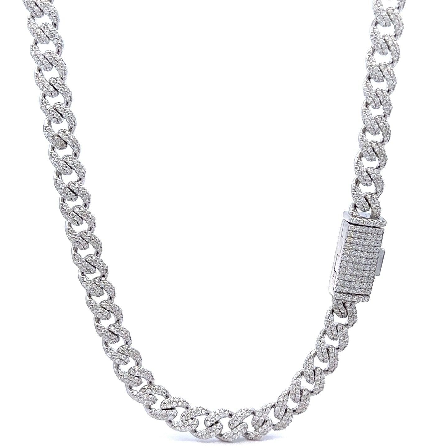 WIZARD 6MM RHODIUM MOISSANITE ICED OUT CHAIN I 993461