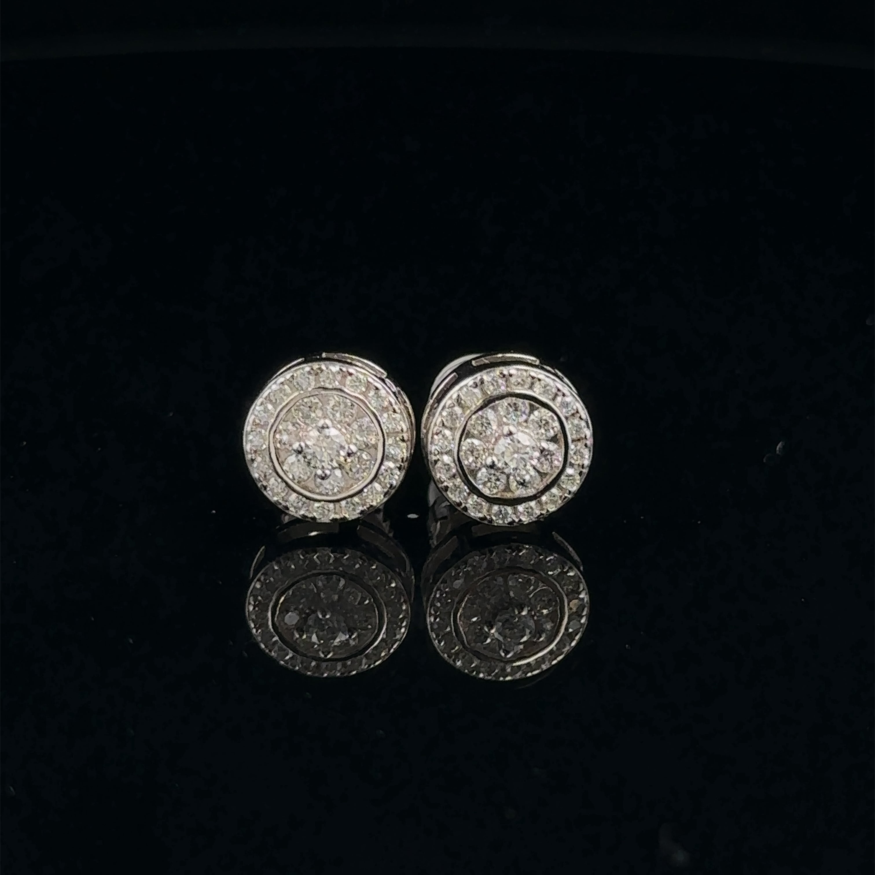 ECLIPTIC 925 RHODIUM MOISSANITE ICED OUT EARRING | 993891