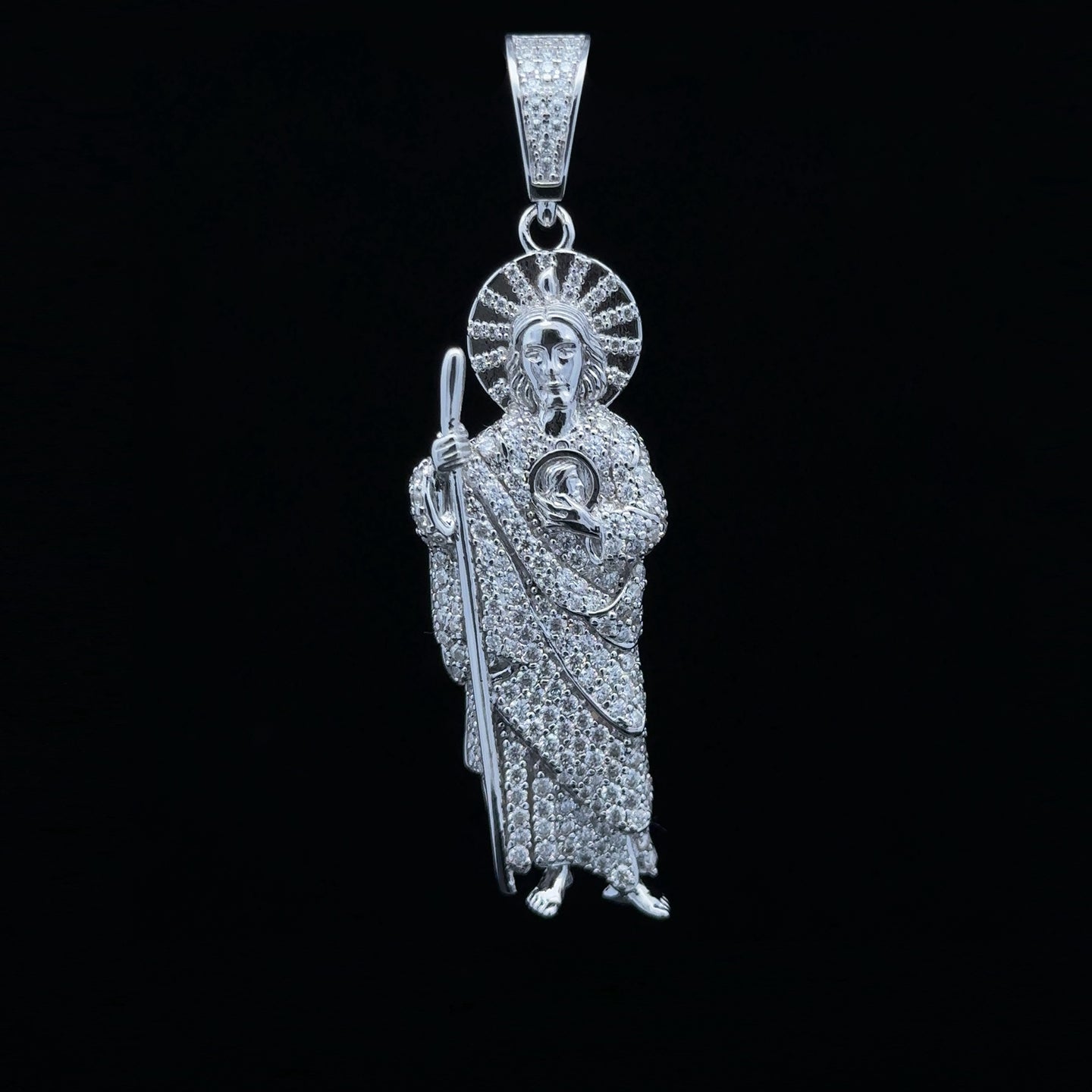 JUBILANT 3.27 CTW 925 CZ MOISSANITE RHODIUM PENDANT I 994211