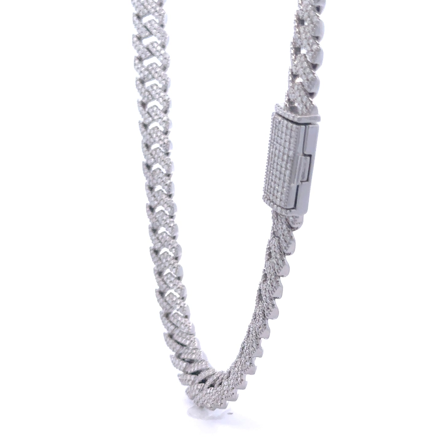 RENAZA 10MM RHODIUM MOISSANITE ICED OUT CUBAN I 994461