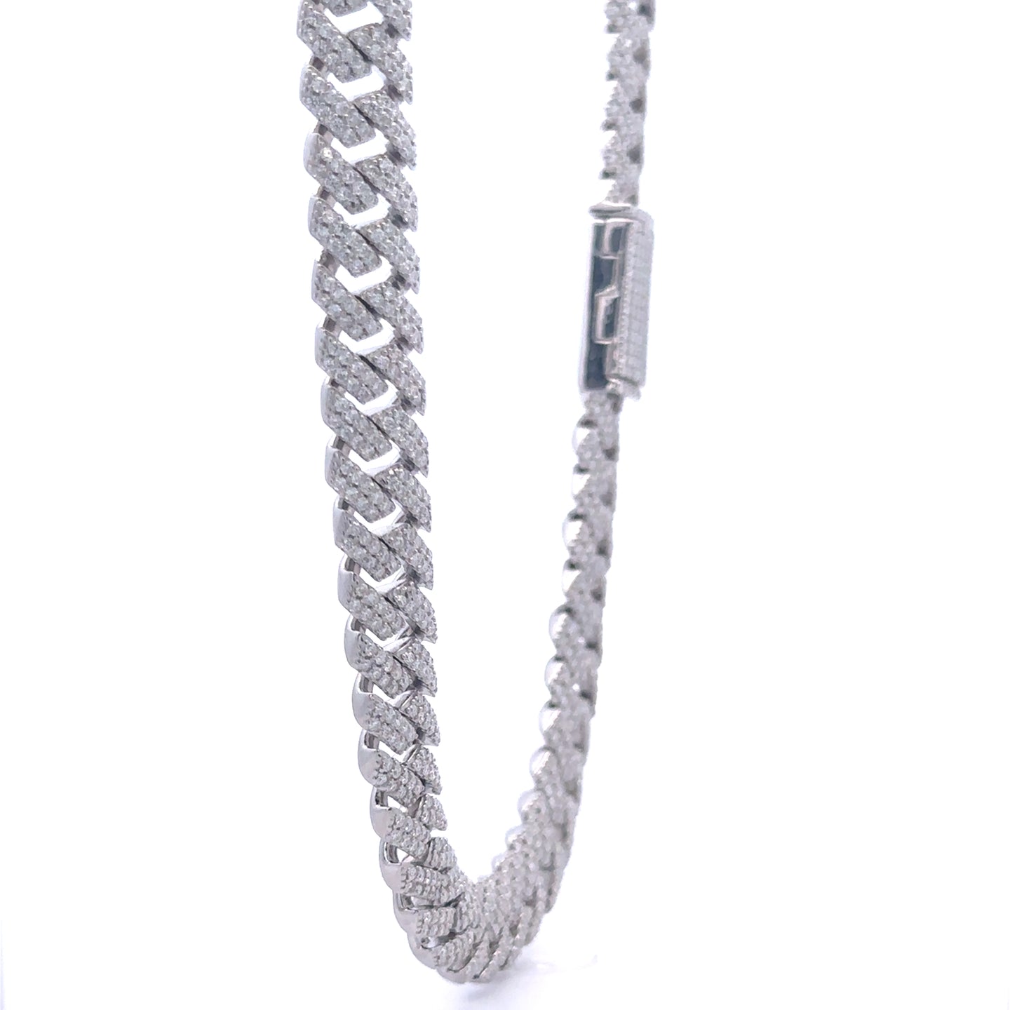 RENAZA 10MM RHODIUM MOISSANITE ICED OUT CUBAN I 994461