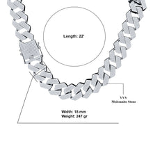 AZOKA SILVER MOISSANITE 18MM CHAIN I 994741