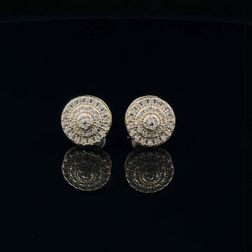 SOLSTICE 925 GOLD MOISSANITE ICED OUT MENS EARRING | 994752