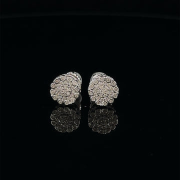 IRIDESCENT 925 RHODIUM MOISSANITE ICED OUT EARRING | 994811