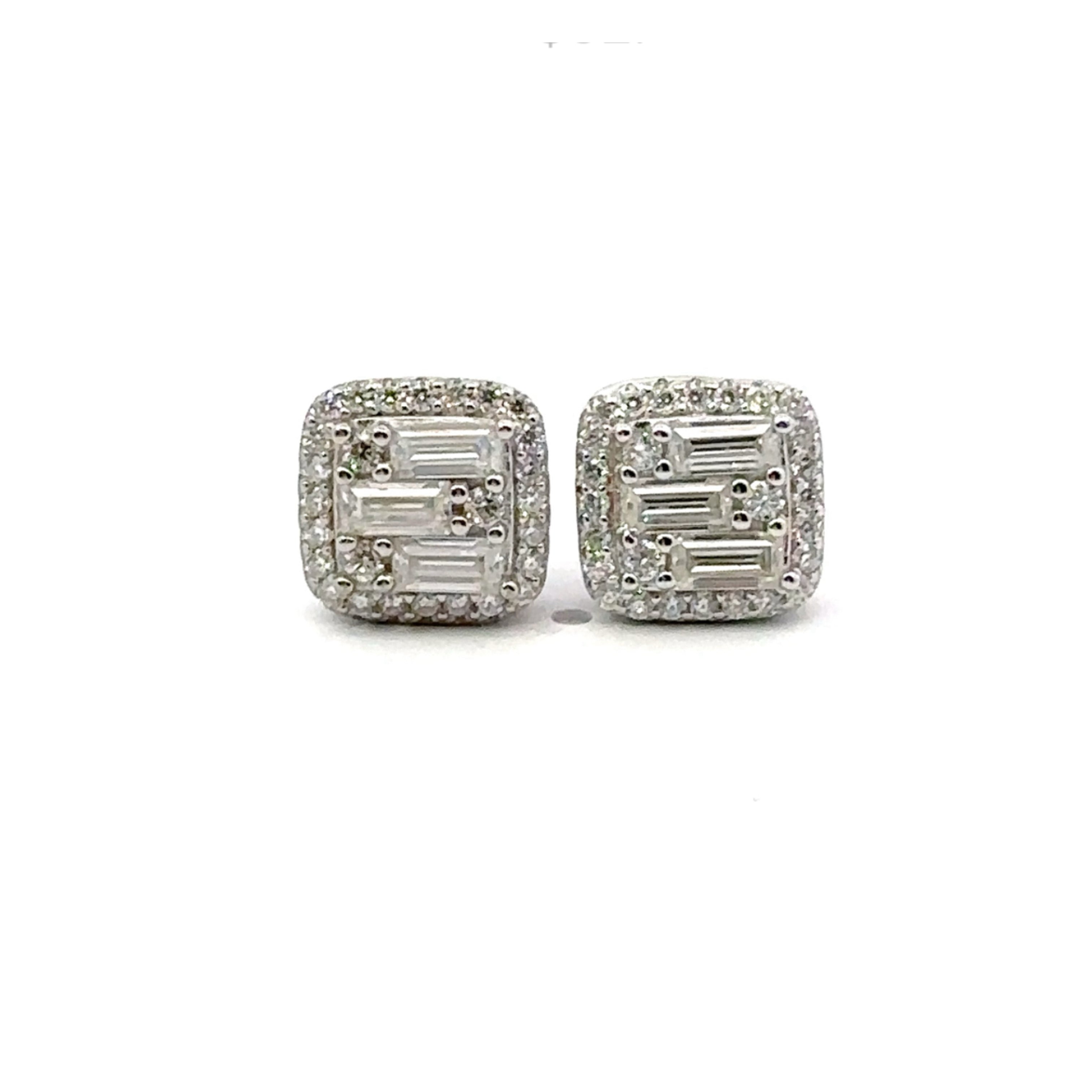 NOCTURNE 1.03 CTW 925 RHODIUM MOISSANITE ICED OUT EARRING | 994841