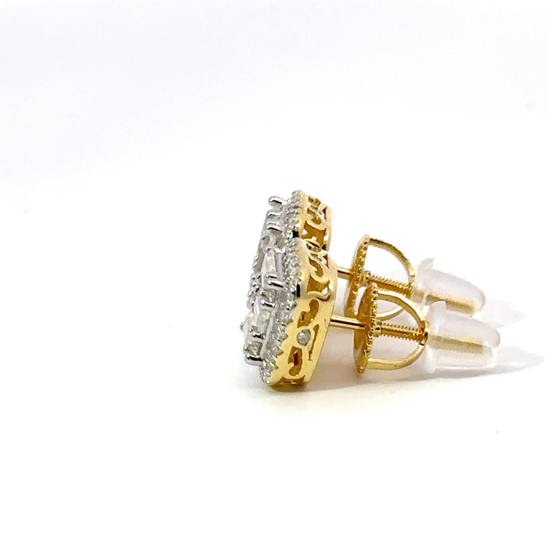 NOCTURNE 1.03 CTW 925 GOLD MOISSANITE ICED OUT EARRING | 994842