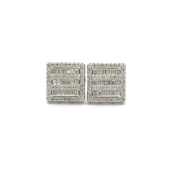 ALCHEMY 1.06 CTW 925 RHODIUM MOISSANITE ICED OUT EARRING | 995831