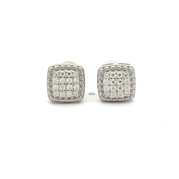 NIMBUS 0.24 CTW 925 RHODIUM MOISSANITE ICED OUT EARRING | 994861
