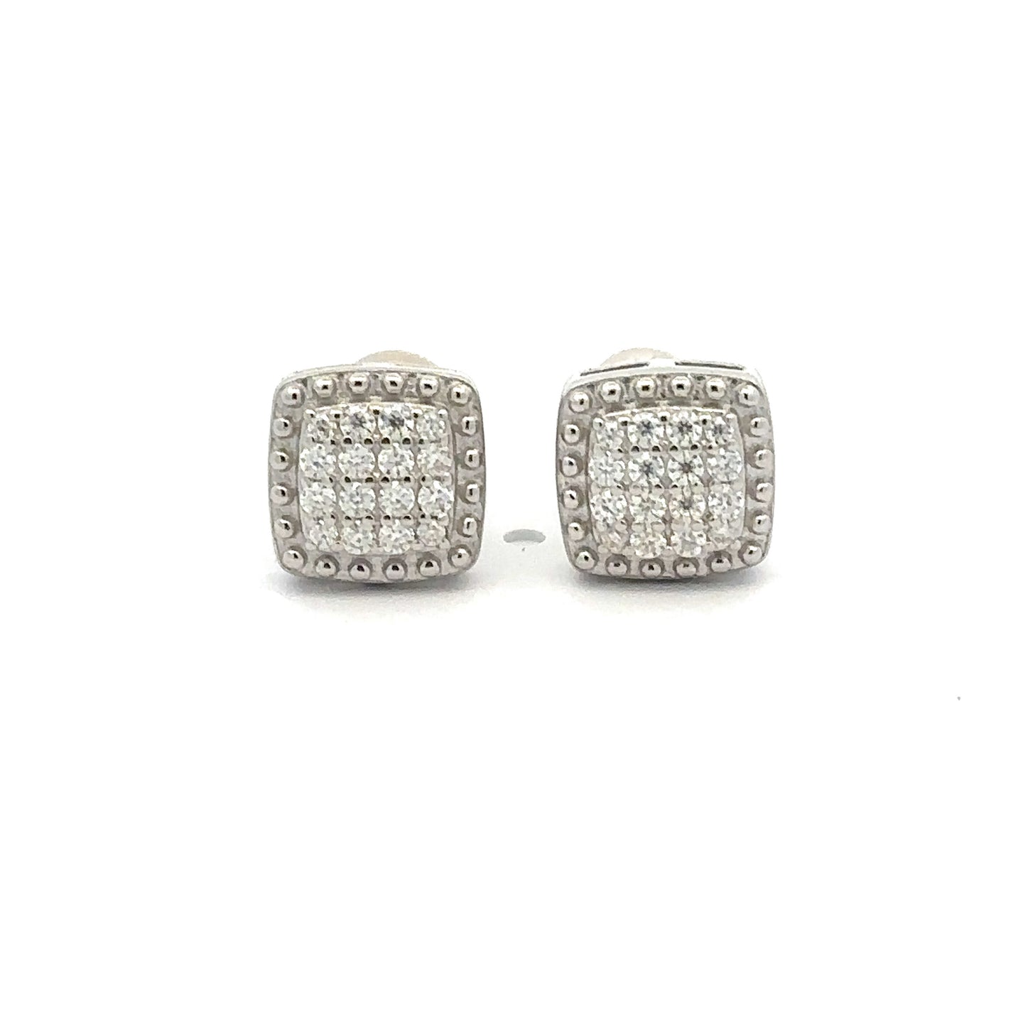 NIMBUS 0.24 CTW 925 RHODIUM MOISSANITE ICED OUT EARRING | 994861