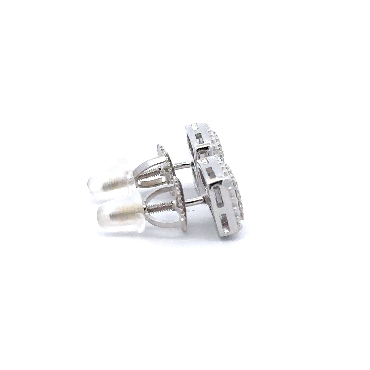 NIMBUS 0.24 CTW 925 RHODIUM MOISSANITE ICED OUT EARRING | 994861