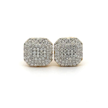 AETHER 0.58 CTW 925 GOLD MOISSANITE ICED OUT EARRING | 994892