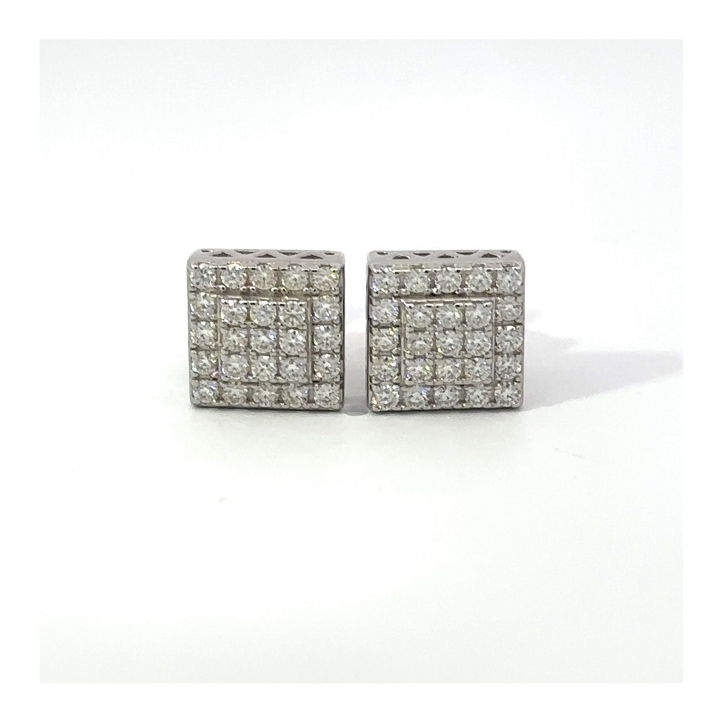 APOGEE 0.67 CTW 925 RHODIUM MOISSANITE ICED OUT EARRING | 994931