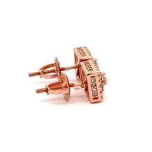 AISLING 0.55 CTW 925 ROSE GOLD MOISSANITE ICED OUT EARRINGS | 994945