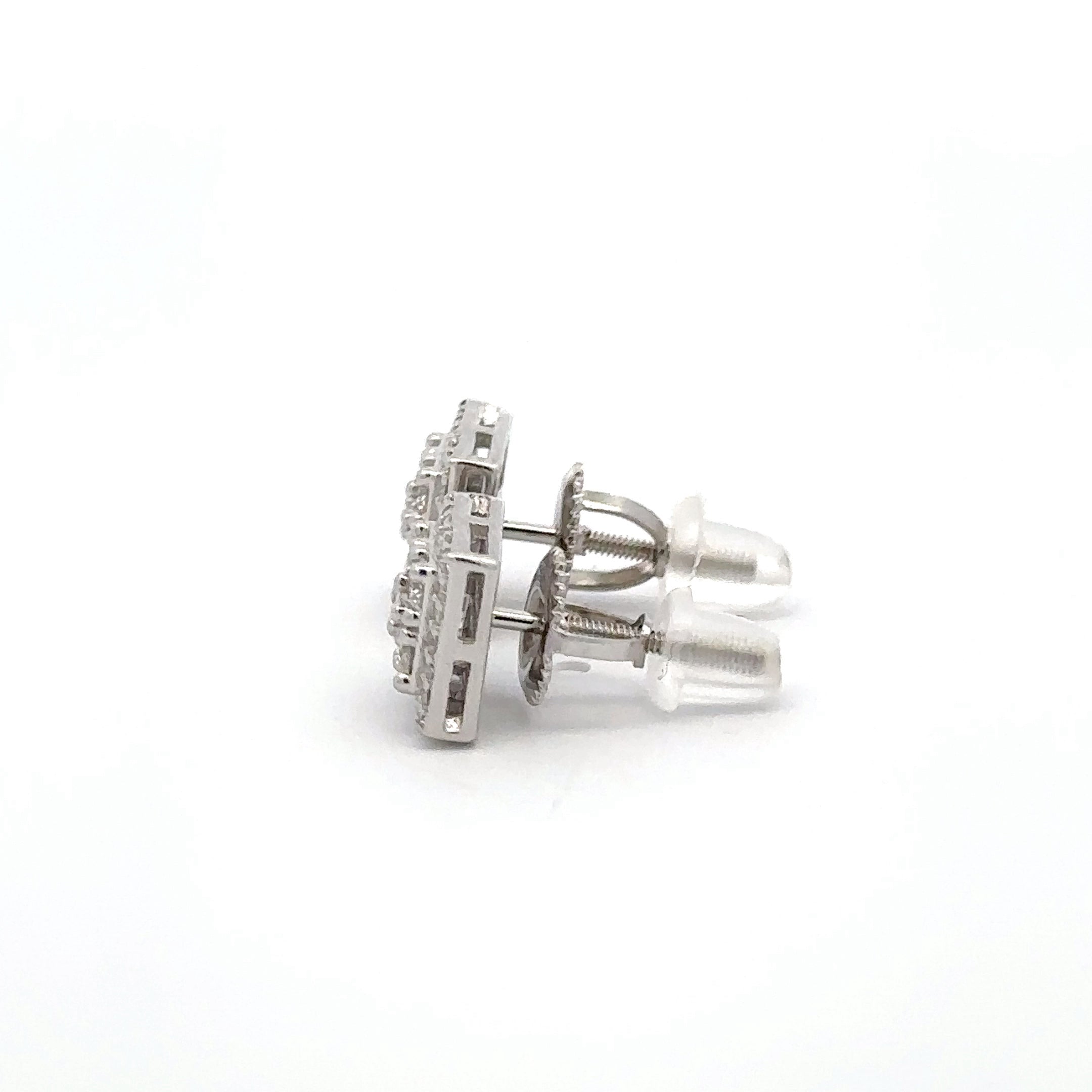 GRANDIOSE 0.57 CTW 925 RHODIUM MOISSANITE ICED OUT EARRING | 994961