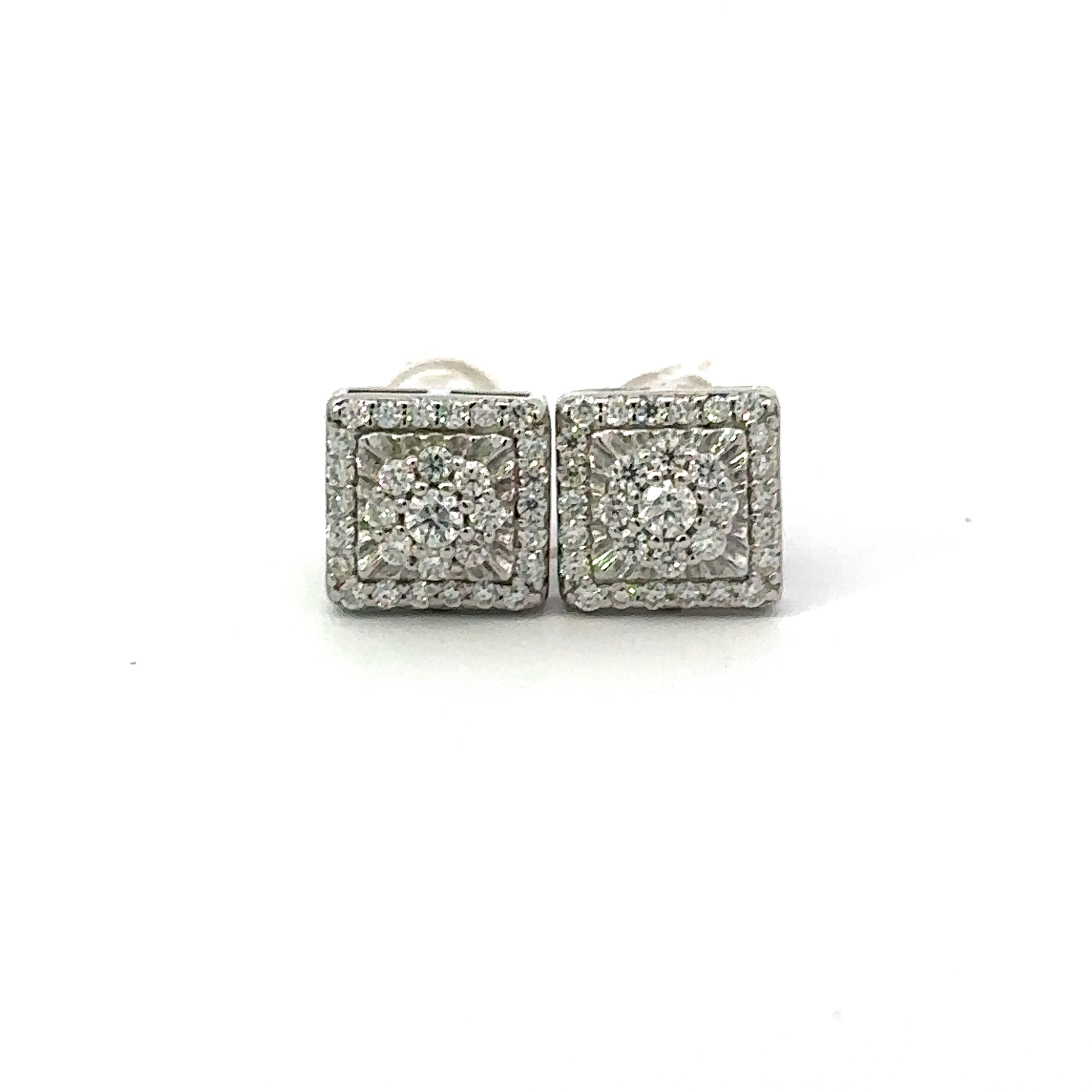 INFINITUM 0.37 CTW 925 RHODIUM MOISSANITE ICED OUT EARRING | 994971