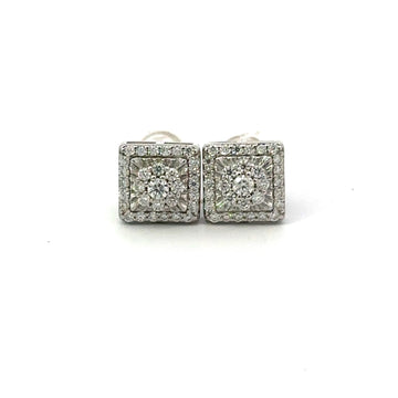 INFINITUM 0.37 CTW 925 RHODIUM MOISSANITE ICED OUT EARRING | 994971