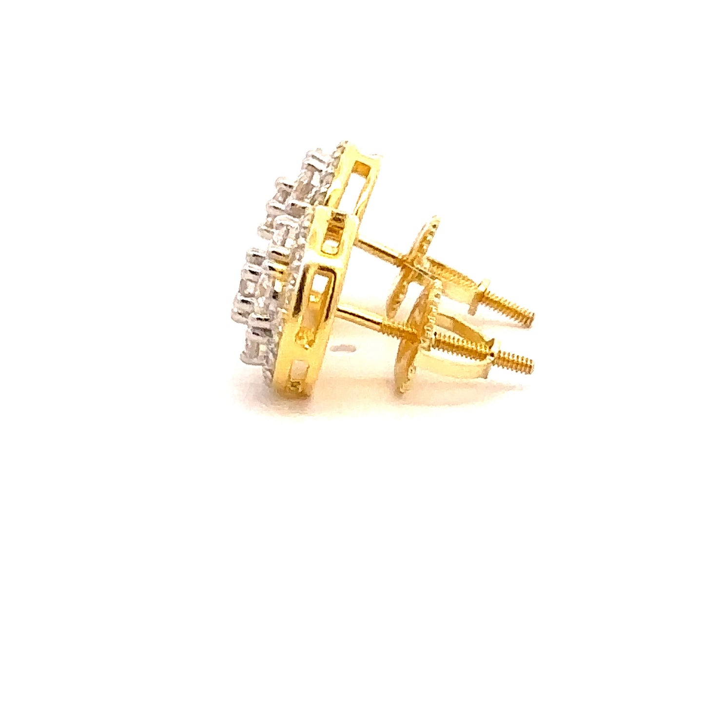 PRISMATIC 1.11 CTW 925 GOLD MOISSANITE ICED OUT EARRING | 994982