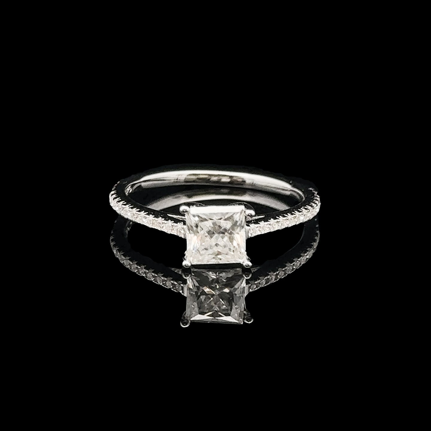 PRINCESS CUT 1CTW 925 SILVER VVS D MOISSANITE RING | 995091