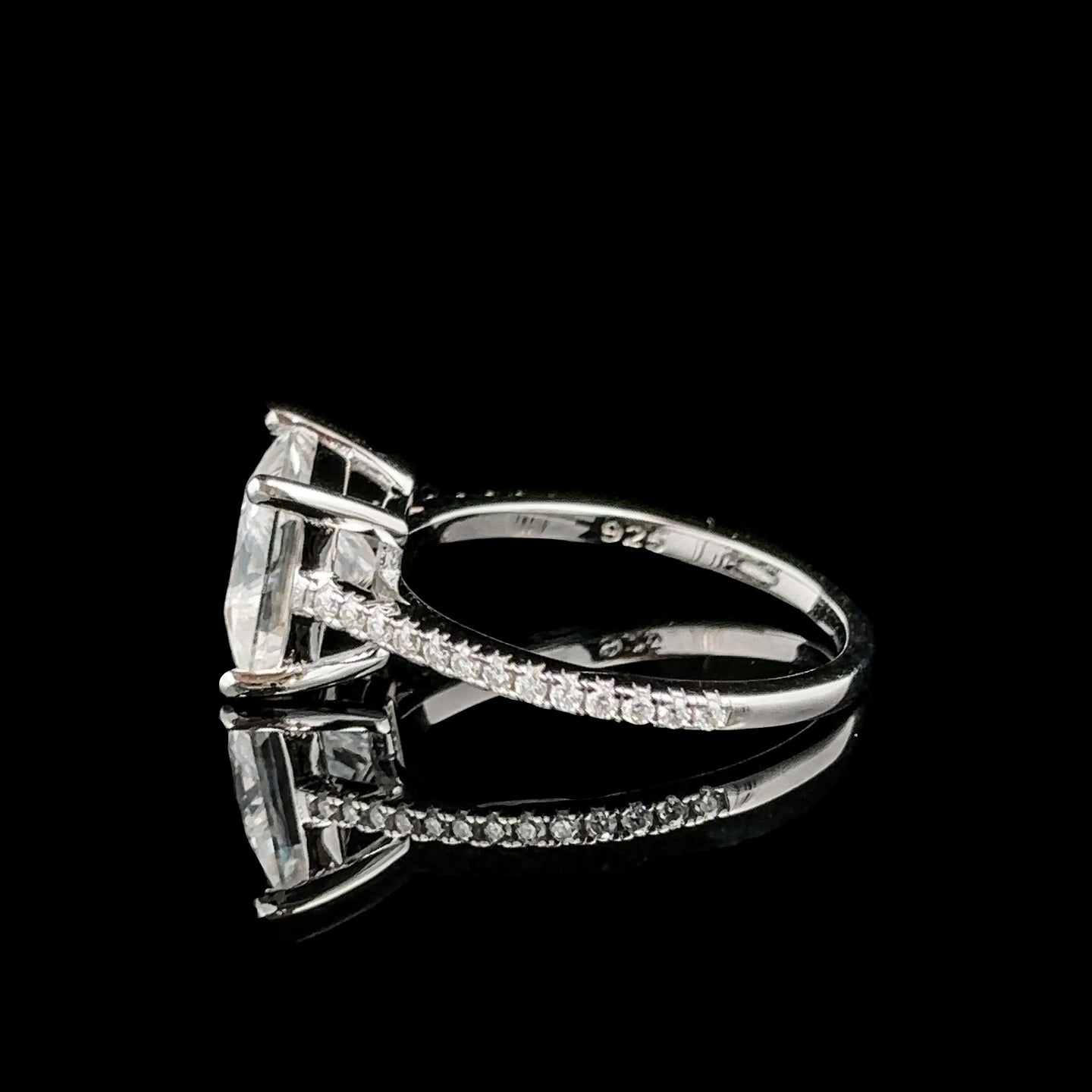 PRINCESS CUT 3CTW 925 SILVER VVS D MOISSANITE RING | 995121