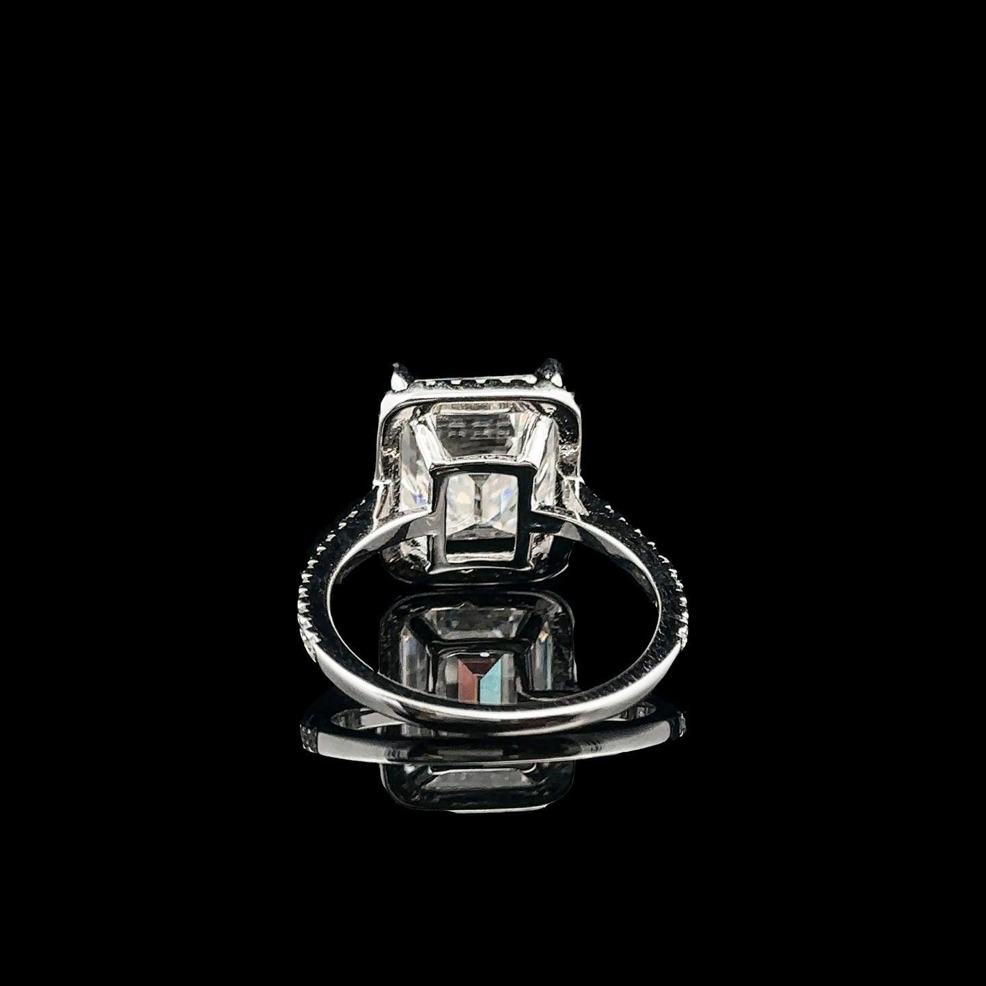 EMERALD CUT 2.32CTW 925 SILVER VVS D MOISSANITE RING | 995211