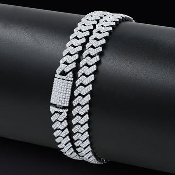 ICEHALO SILVER  MOISSANITE 10 MM CHAIN | 995251