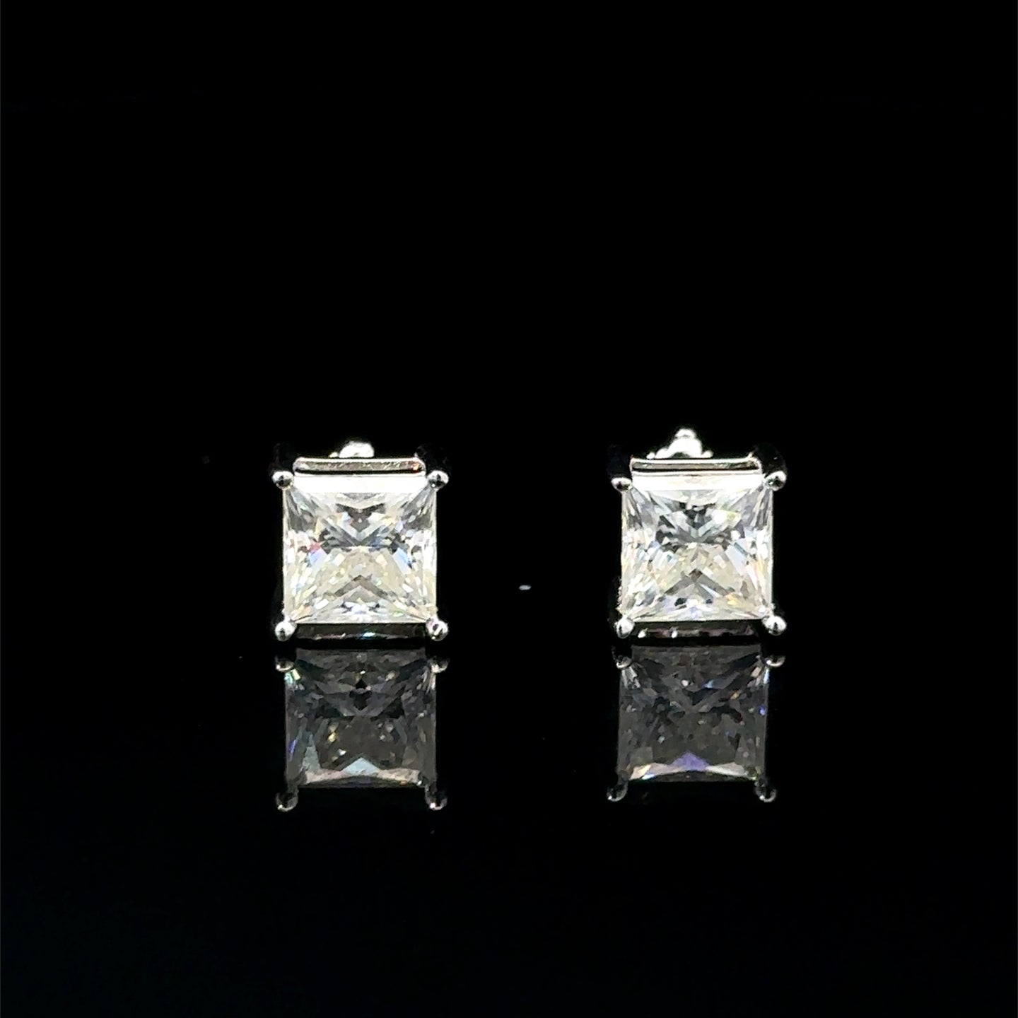 995291 | 925 Moissanite 2CTW Rhodium Earrings