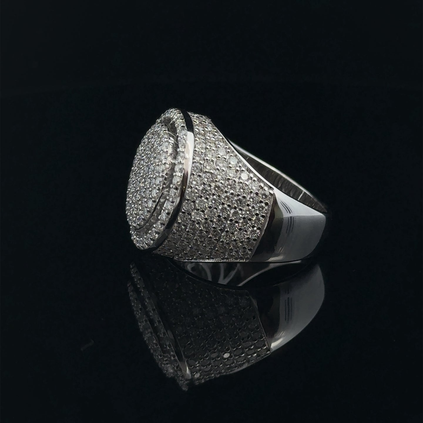 VELOCE 925 MOISSANITE MENS RHODIUM ICED OUT RING | 995491