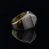 SOLARE 925 MOISSANITE MENS YELLOW GOLD ICED OUT RING | 995522