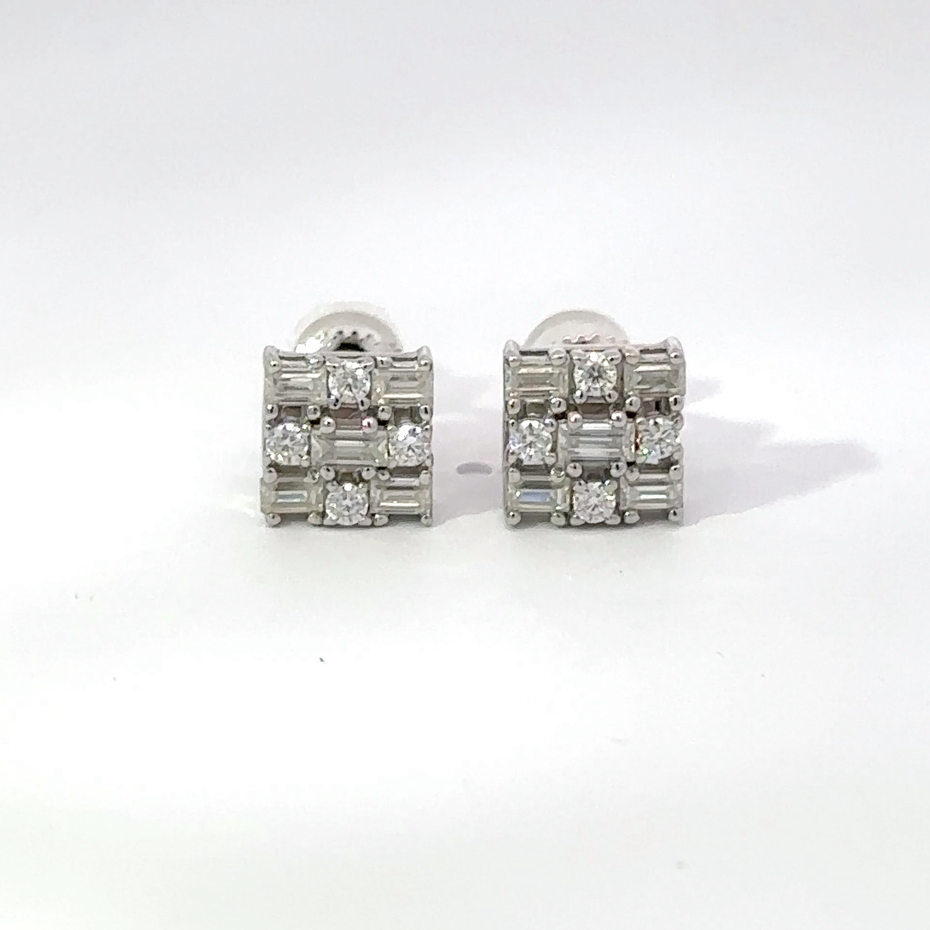 STELLAR 0.59 CTW 925 RHODIUM MOISSANITE ICED OUT EARRING | 995621
