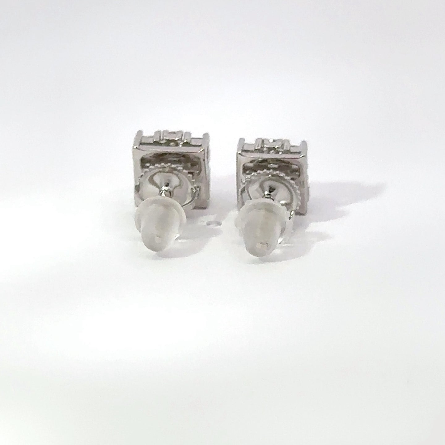 STELLAR 0.59 CTW 925 RHODIUM MOISSANITE ICED OUT EARRING | 995621