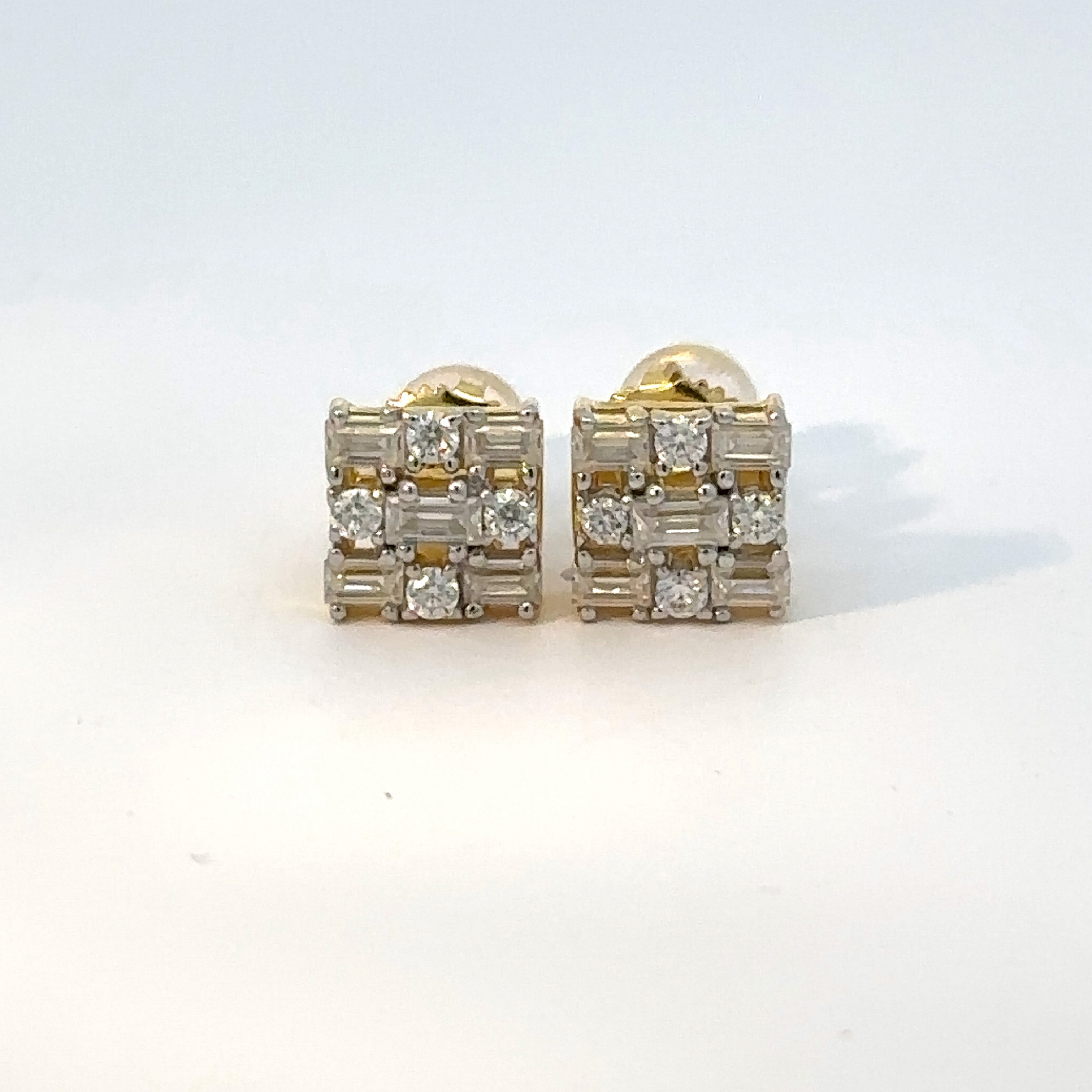 STELLAR 0.59 CTW 925 GOLD MOISSANITE ICED OUT EARRING | 995622