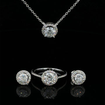 SPARKLING ENSEMBLE 3.50 CTW 925 WOMENS MOISSANITE JEWELLERY BUNDEL | 995661