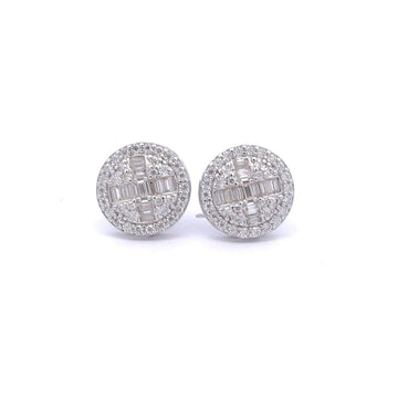 ANEMONE 1.06 CTW 925 RHODIUM MOISSANITE ICED OUT EARRING | 995841