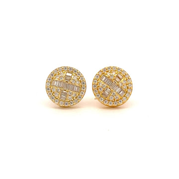 ANEMONE 1.06 CTW 925 GOLD MOISSANITE ICED OUT EARRING | 995842
