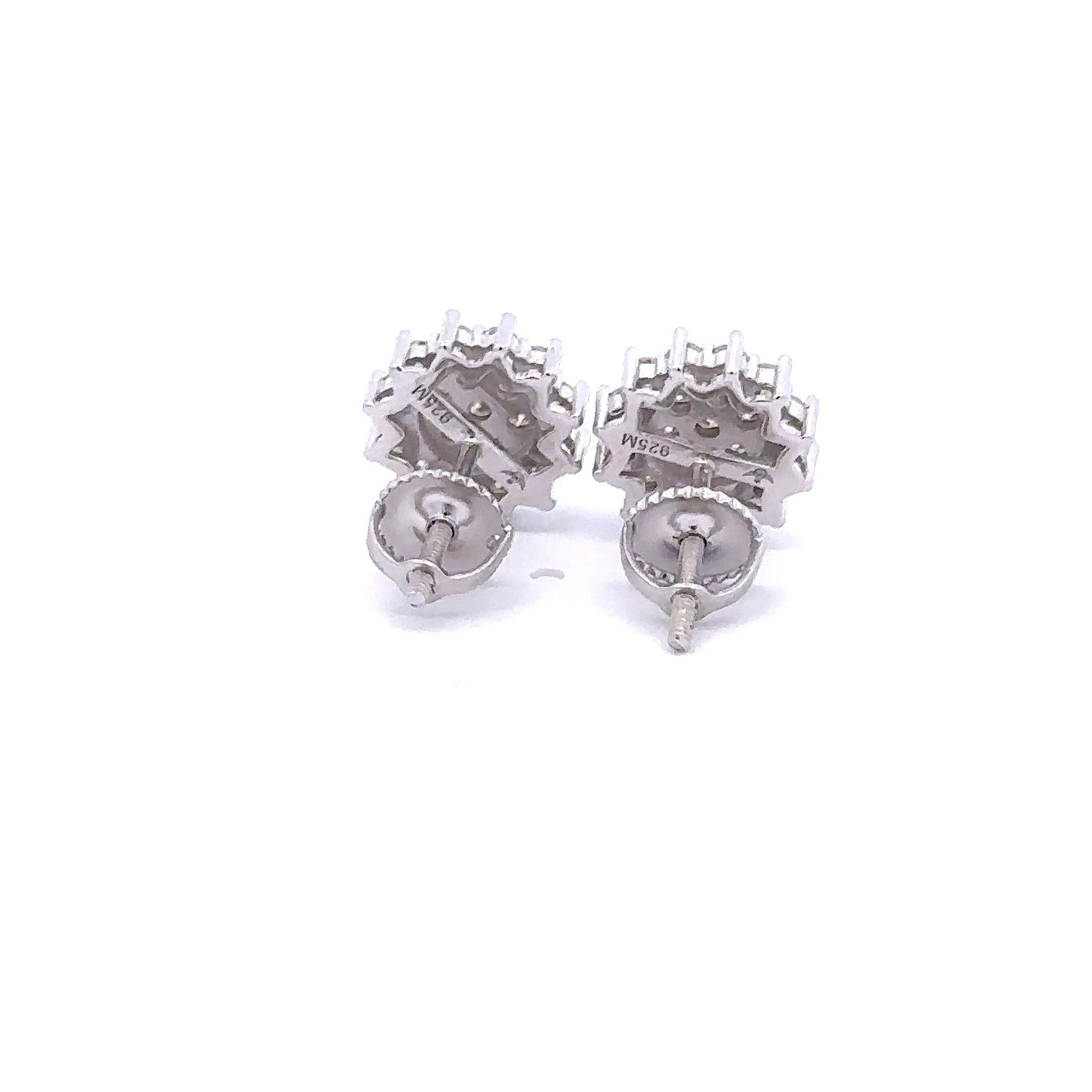 AZALEA 0.93 CTW 925 RHODIUM MOISSANITE ICED OUT EARRING | 995851