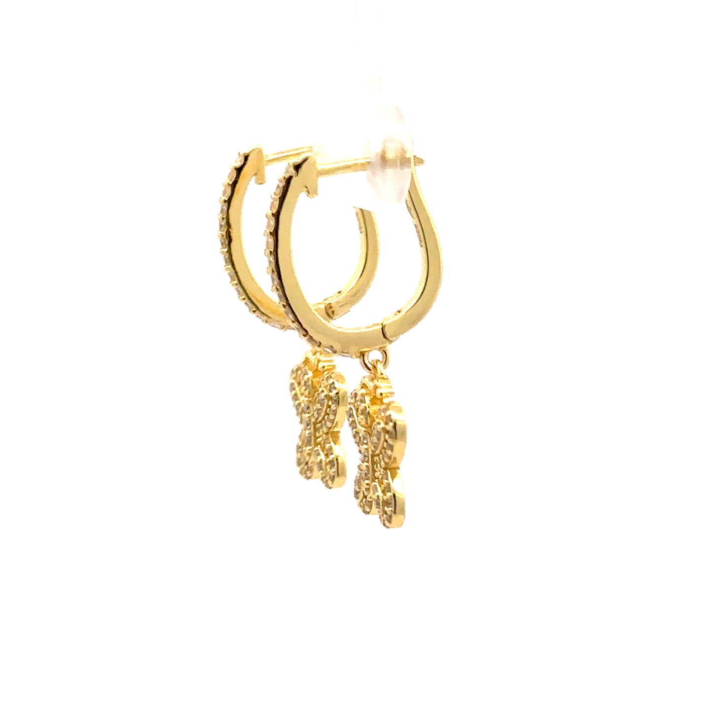 AMARANTH 0.61 CTW 925 GOLD MOISSANITE ICED OUT EARRING | 995872