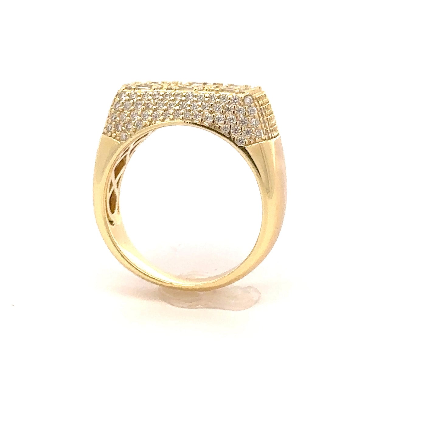 ARDENT 925 MOISSANITE MENS YELLOW GOLD ICED OUT RING | 995922