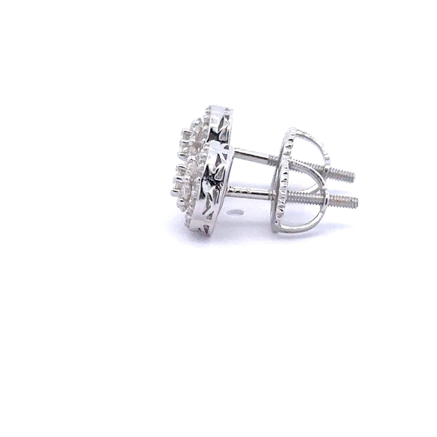 ISALUNA 0.45 CTW 925 RHODIUM MOISSANITE ICED OUT EARRING | 995991