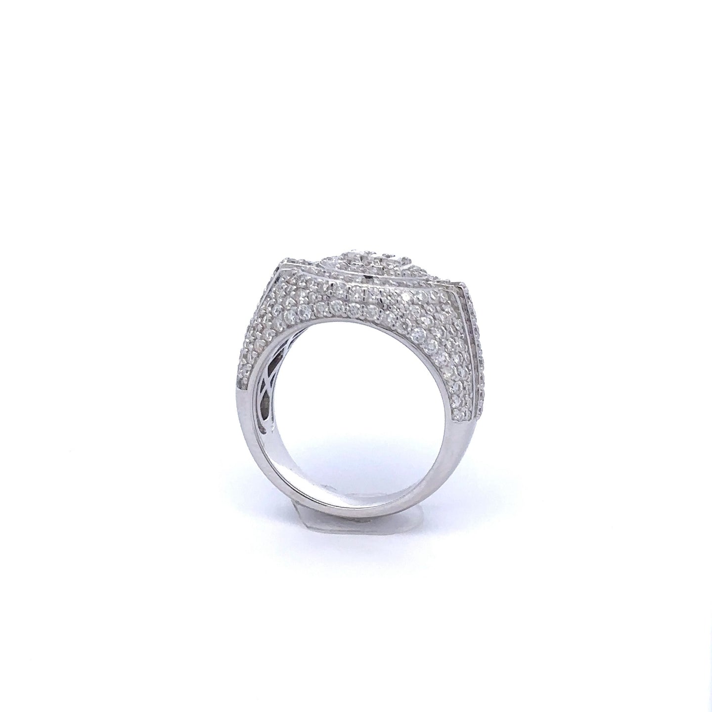 SERENZO 925 MOISSANITE MENS RHODIUM ICED OUT RING | 996031