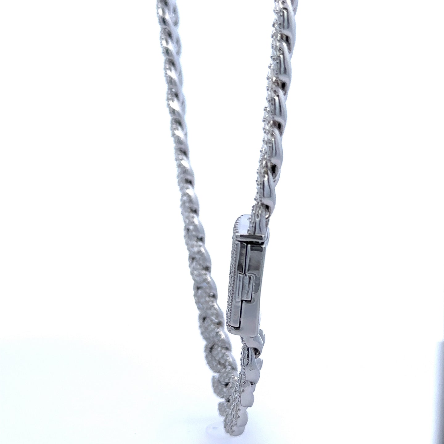 KORRIN 23.89 CTW 12 MM RHODIUM MOISSANITE ICED OUT CHAIN  |  996581