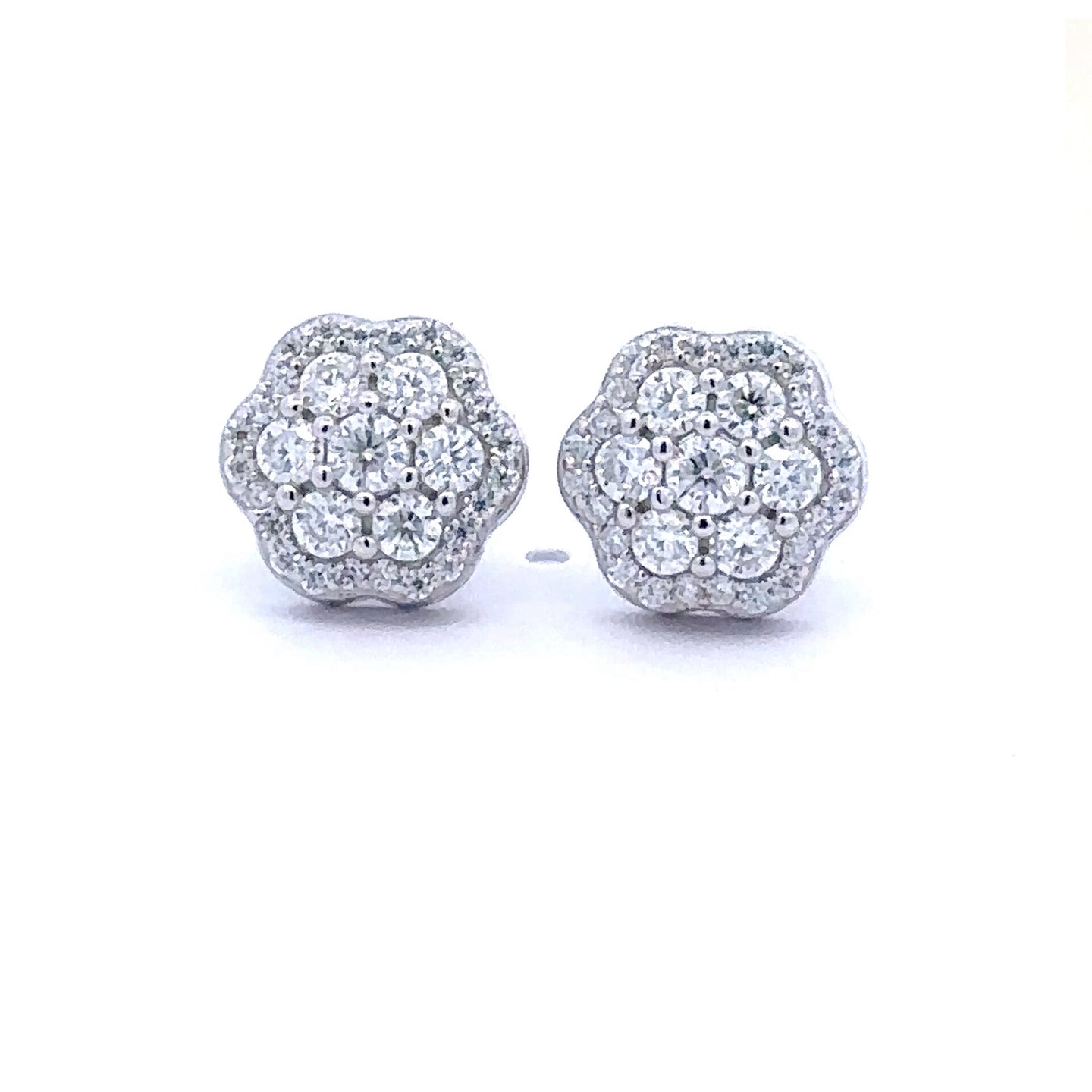 BLOOMLET 0.9 CTW 925 RHODIUM MOISSANITE ICED OUT EARRING | 996701
