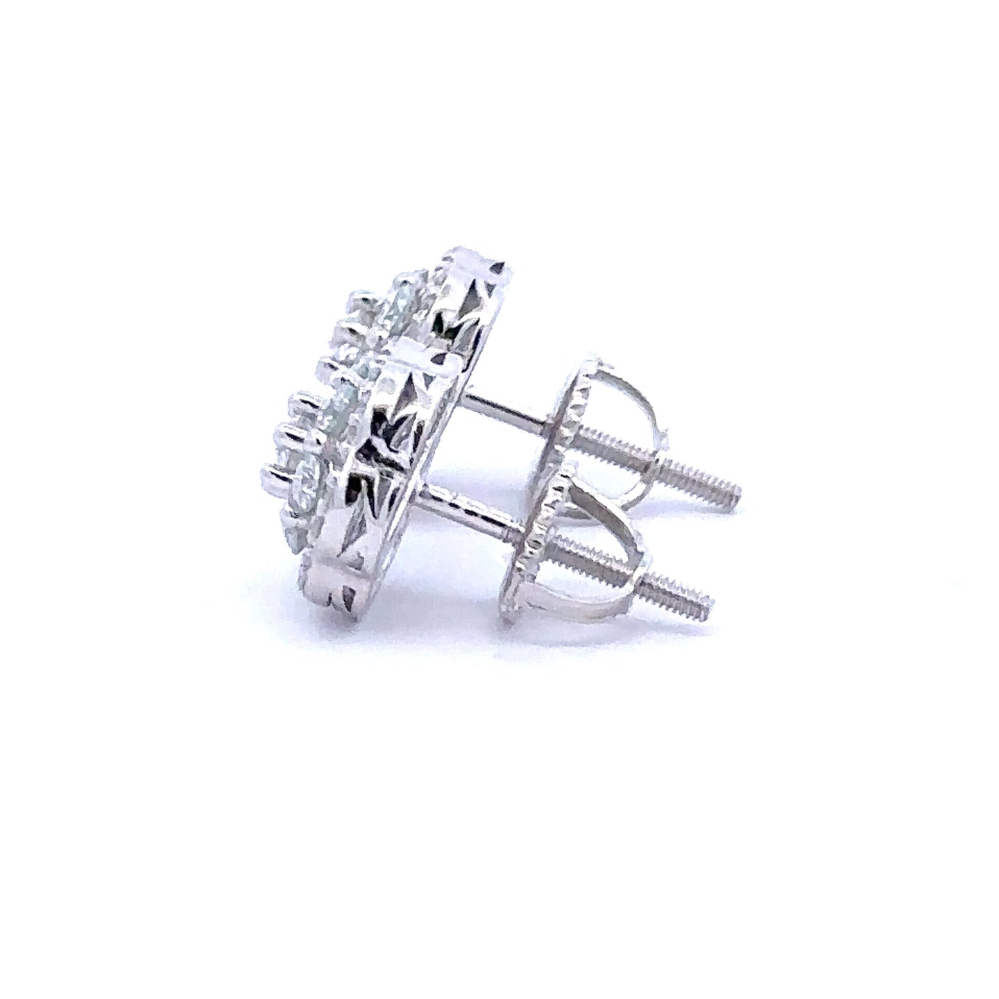 BLOOMLET 0.9 CTW 925 RHODIUM MOISSANITE ICED OUT EARRING | 996701