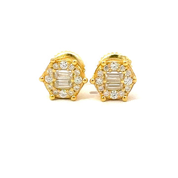 COROLLET 0.46 CTW 925 GOLD MOISSANITE ICED OUT EARRING | 996712