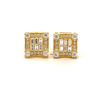 ANTHESIA 0.85 CTW 925 GOLD MOISSANITE ICED OUT EARRING | 996722