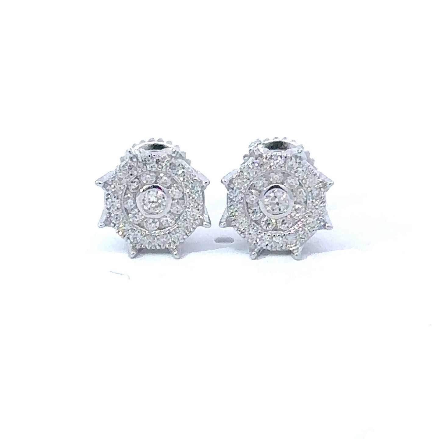 FLORET 0.4 CTW 925 RHODIUM MOISSANITE ICED OUT EARRING | 996731