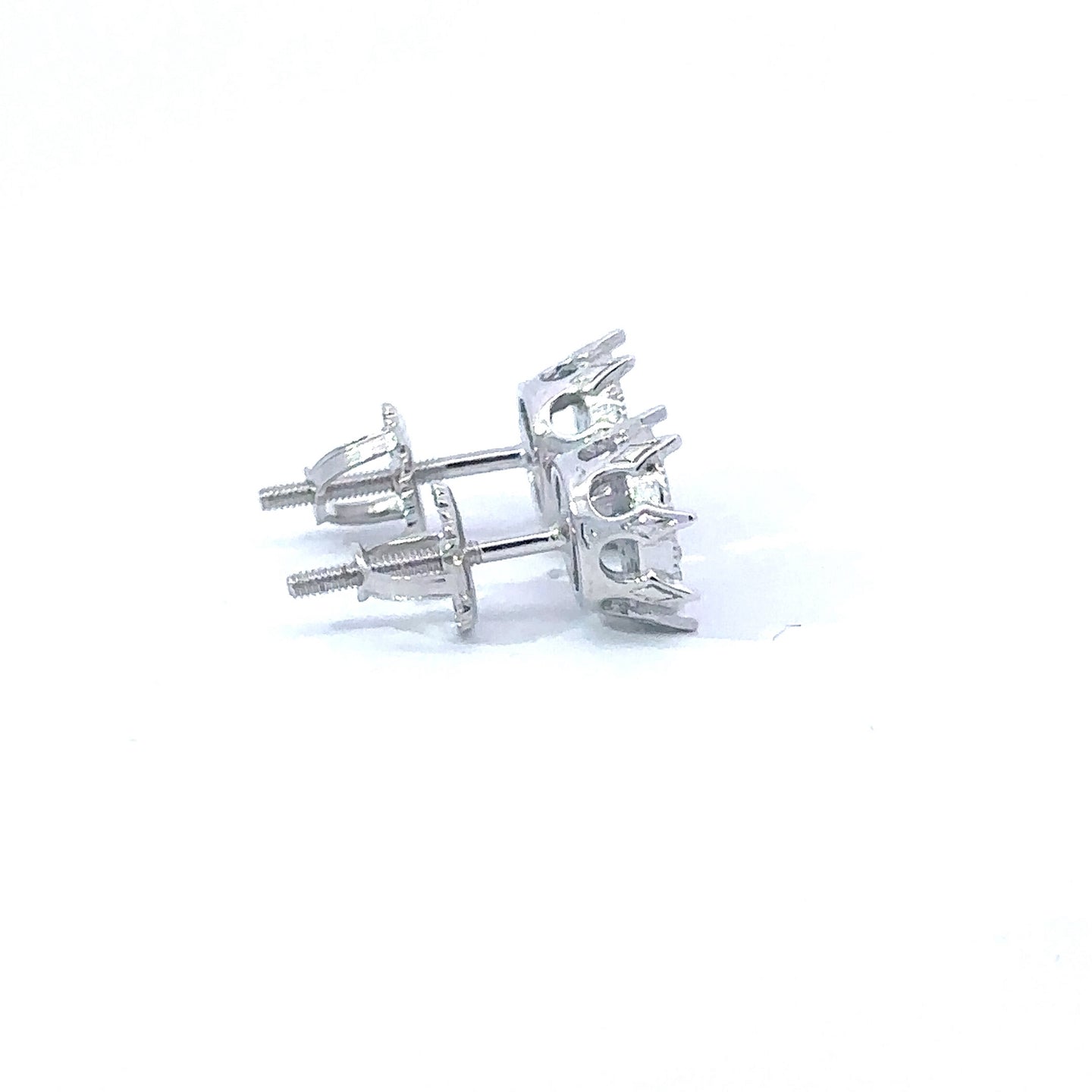 FLORET 0.4 CTW 925 RHODIUM MOISSANITE ICED OUT EARRING | 996731