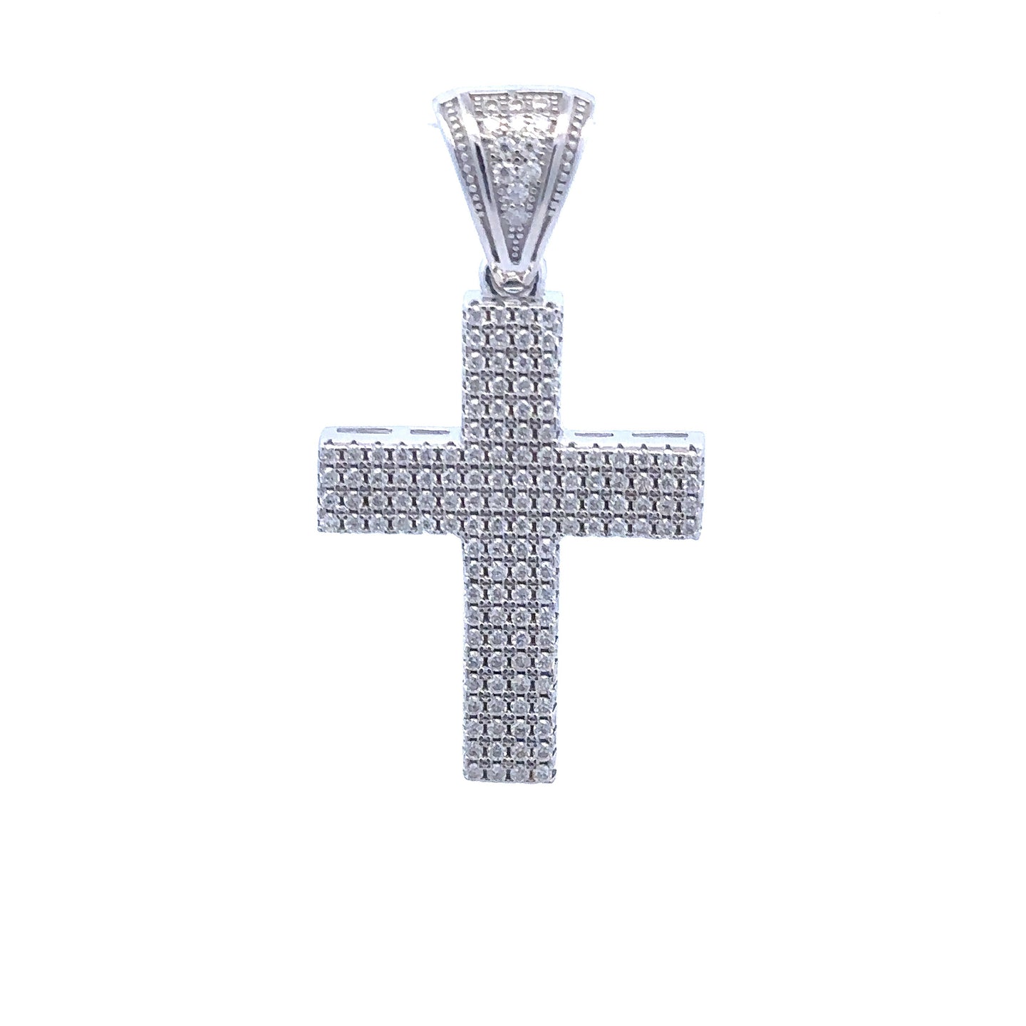 LYRA 0.76 CTW 925 CZ MOISSANITE RHODIUM ICED OUT PENDANT I 996751