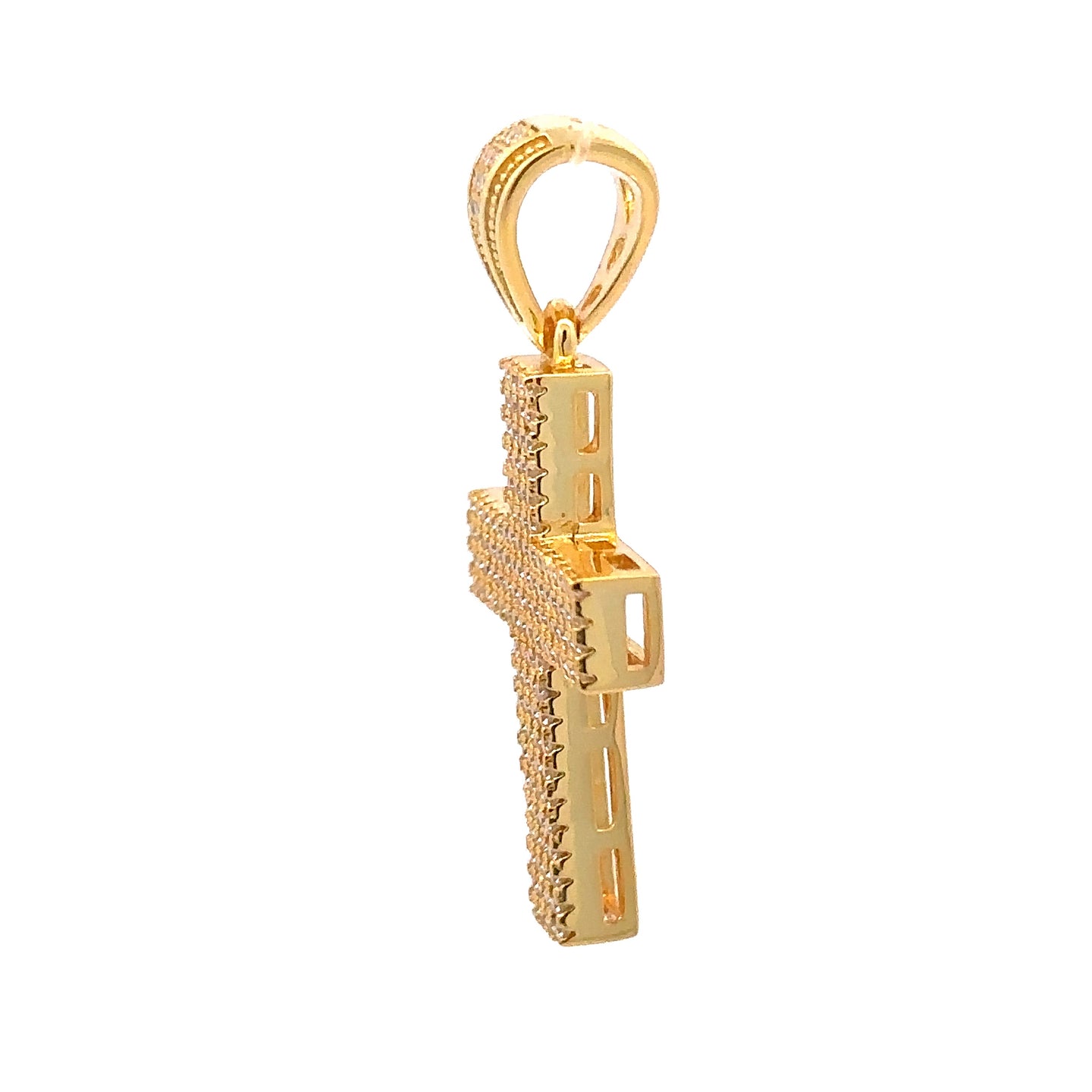 LYRA 0.76 CTW 925 CZ MOISSANITE GOLD ICED OUT PENDANT I 996752