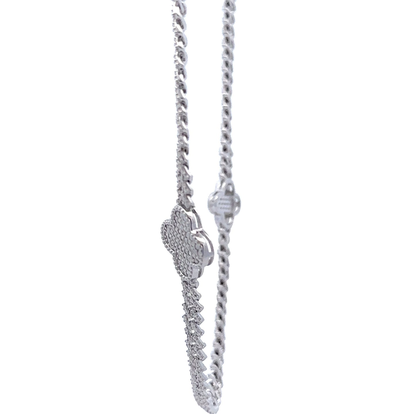 DRAVEN 24.11 CTW 4 MM RHODIUM MOISSANITE ICED OUT CHAIN  |  996771