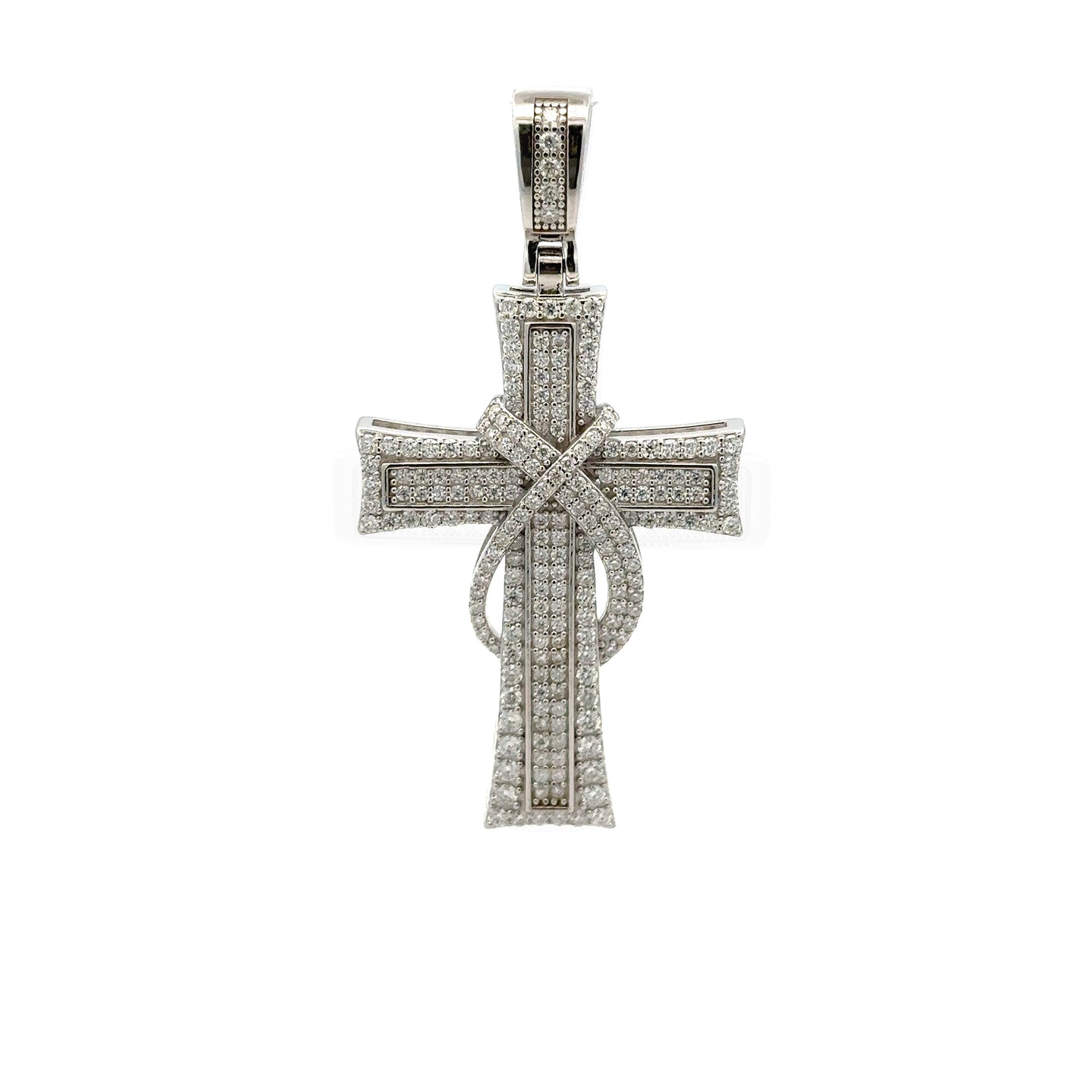 MORWEANA 925 CZ MOISSANITE RHODIUM ICED OUT PENDANT I 997061